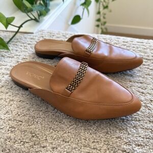 Vionic Starling NAPPA‎ Leather Mule Loafers CAMEL ORTHOTIC COMFORT WOMEN 6